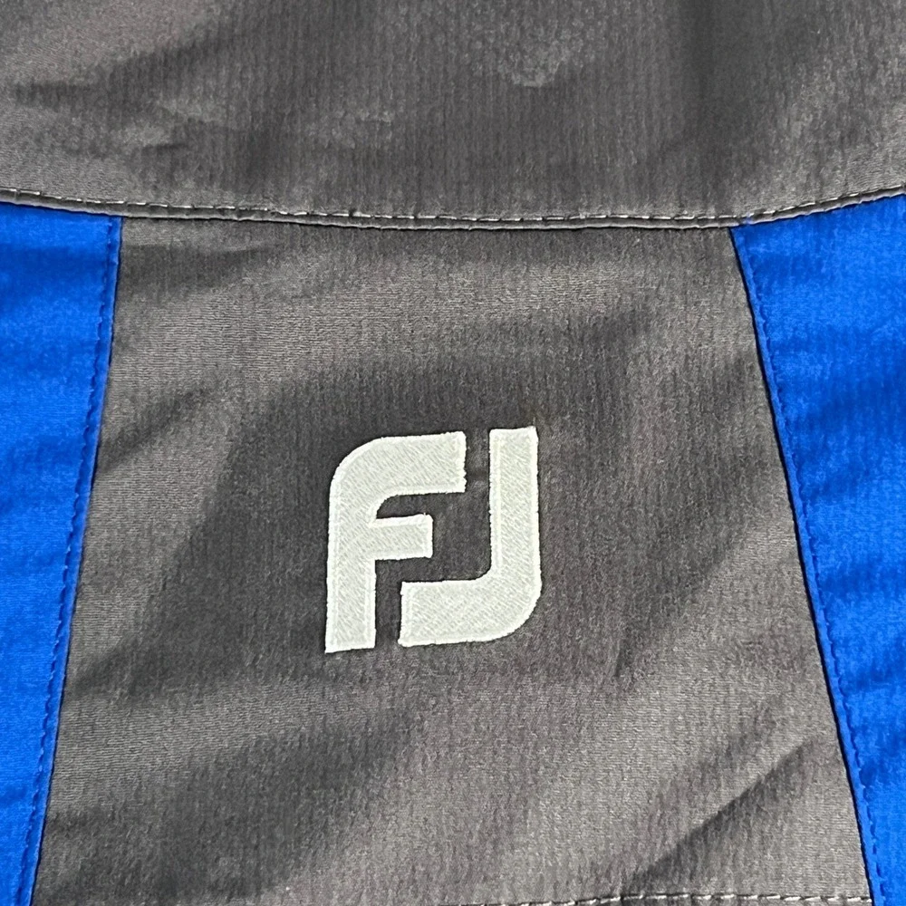 FootJoy Mens 2XL Sport Windshirt Charcoal Grey Blue 1/4 Zip Golf Windbreaker